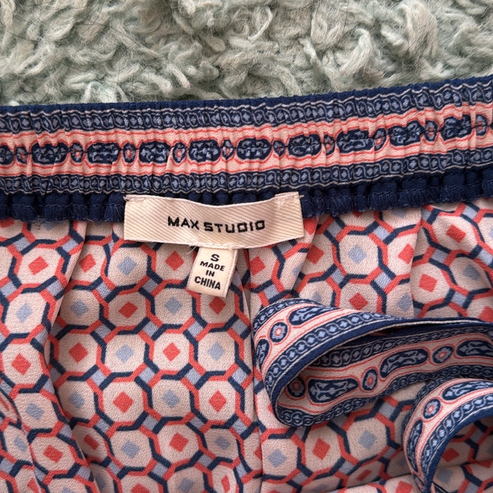 Max Studio Orange and Navy Geometric Maxi Skirt - Picture 2 of 2